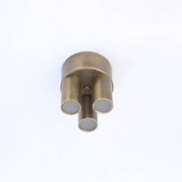 Three-Light Brass Cylinder Flush Mount Ceiling Light