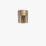 Three-Light Brass Cylinder Flush Mount Ceiling Light