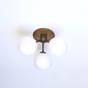 Three-Light Brass Sputnik Semi-Flush Chandelier