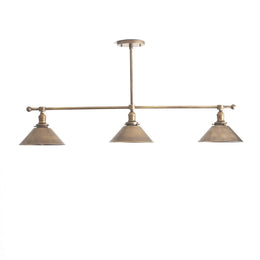 Three-Light Linear Chandelier with Cone Shades