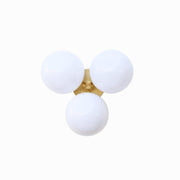Three-Light Opal Globe Semi-Flush Ceiling Light