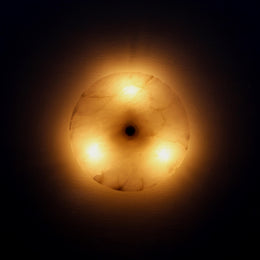 Twelve-Inch Round Alabaster Disc Wall Sconce