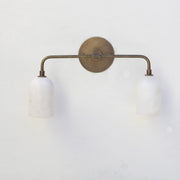 Two-Light Alabaster Shade Wall Sconce