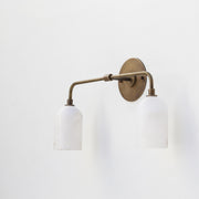 Two-Light Alabaster Shade Wall Sconce