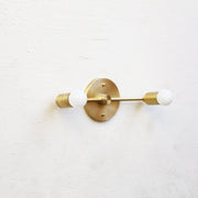 Two-Light Brass Bar Vanity Wall Light