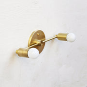 Two-Light Brass Bar Vanity Wall Light