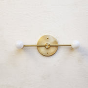 Two-Light Brass Bar Vanity Wall Light