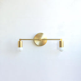 Two-Light Brass Wall Sconce with Asymmetric Arms
