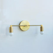 Two-Light Brass Wall Sconce with Asymmetric Arms