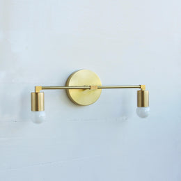 Two-Light Brass Wall Sconce with Asymmetric Arms