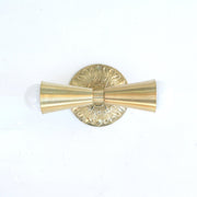 Two-Light Brass Wall Sconce with Cast Embossed Back Plate