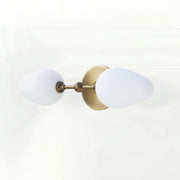 Two-Light Brass Wall Sconce with Opal Tulip Shades
