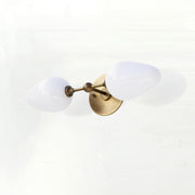 Two-Light Brass Wall Sconce with Opal Tulip Shades