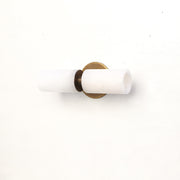 Two-Light Brass Wall Sconce with Stacked Alabaster Cylinders