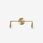Two-Light Brass Wall Sconce with Tapered Socket Cups