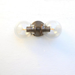 Two-Light Clear Glass Globe Vanity Wall Sconce
