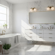 Two-Light Gooseneck Globe Vanity Sconce