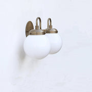 Two-Light Gooseneck Globe Vanity Sconce