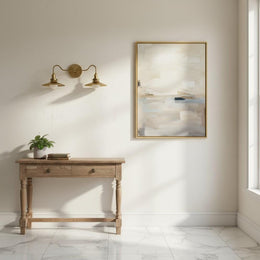 Two-Light Industrial Brass Shade Wall Sconce