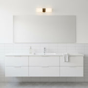 Two-Light Opal Glass Cylinder Vanity Wall Sconce