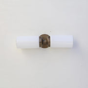 Two-Light Opal Glass Cylinder Vanity Wall Sconce