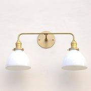 Two-Light Opal Glass Dome Vanity Sconce