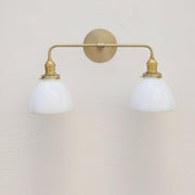 Two-Light Opal Glass Dome Vanity Sconce