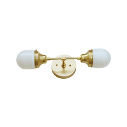 Two-Light Opal Glass Vanity Wall Sconce