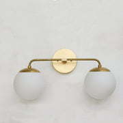 Two-Light Opal Globe Bathroom Vanity Wall Sconce