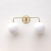 Two-Light Opal Globe Vanity Sconce