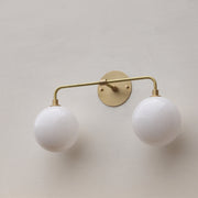 Two-Light Opal Globe Vanity Sconce