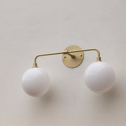 Two-Light Opal Globe Vanity Sconce
