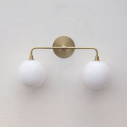 Two-Light Opal Globe Vanity Sconce