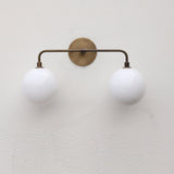 Two-Light Opal Globe Vanity Sconce
