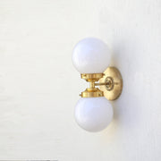 Two-Light Opal Globe Vanity Wall Light
