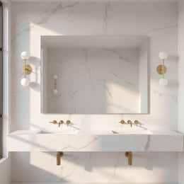 Two-Light Opal Globe Vanity Wall Sconce