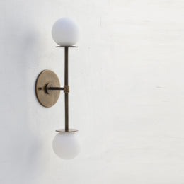 Two-Light Opal Globe Wall Sconce