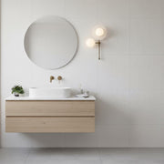 Two-Light Opal Globe Wall Sconce with Offset Stem