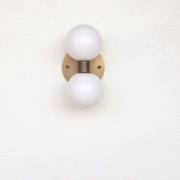 Two-Light Stacked Opal Globe Vanity Sconce