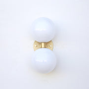 Two-Light Stacked Opal Globe Vanity Sconce