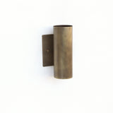 Two-Light Up and Down Brass Cylinder Wall Sconce