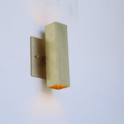 Two-Light Up and Down Rectangular Brass Wall Sconce