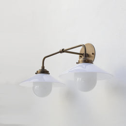 Two-Light Vanity Wall Sconce with 9-Inch Opal Glass Shades