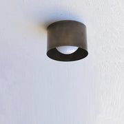 Vintage Brass Ceiling Spotlight, Simple Milky Glass Shade