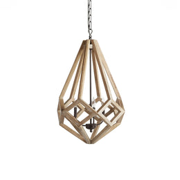Wooden Prism Chandelier in Natural