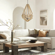 Wooden Prism Chandelier in Natural
