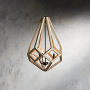 Wooden Prism Chandelier in Natural